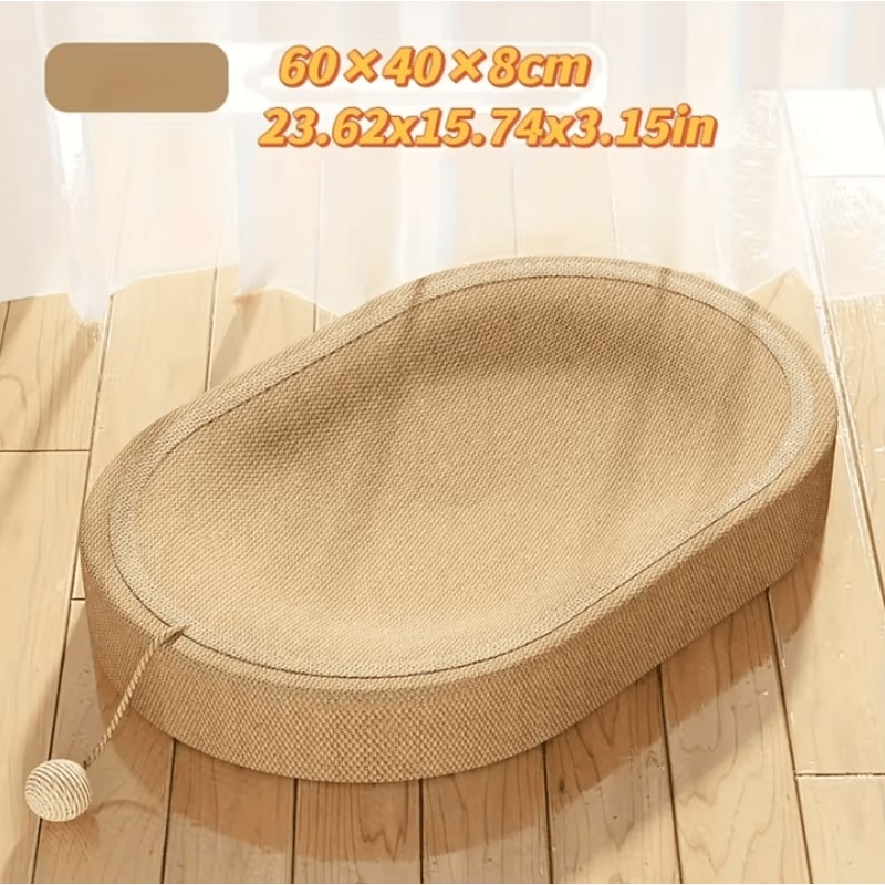 ScratchLounge Sisal Cat Scratching Bed With Interactive Toy Ball Set 2
