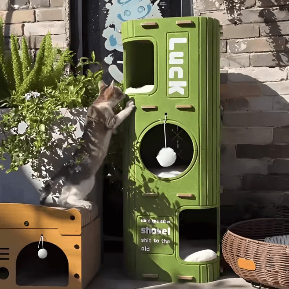 FortiClimb MultiLevel Cat Nest Scratching Tower 0