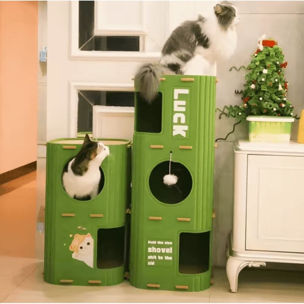 FortiClimb MultiLevel Cat Nest Scratching Tower 3