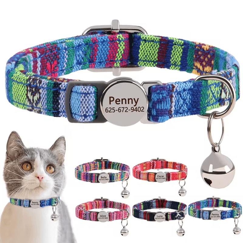 SafeSnap Personalized Breakaway Cat Collar For Cats Small Puppies 0