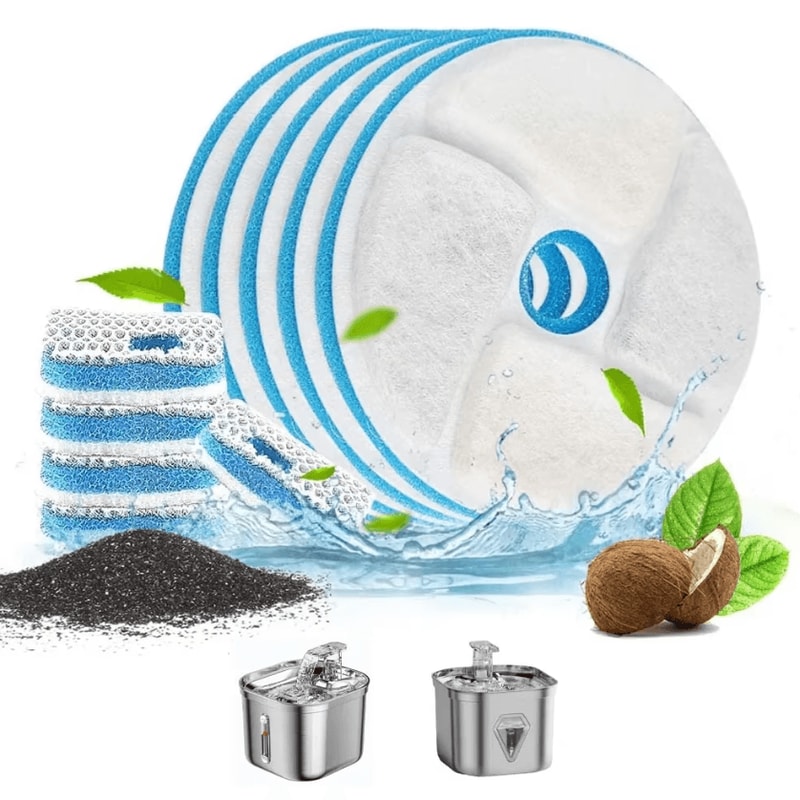 PureFlow Activated Carbon Replacement Filters For Pet Water Fountains 0
