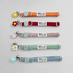 cozycharm personalized corduroy breakaway cat collar with bell