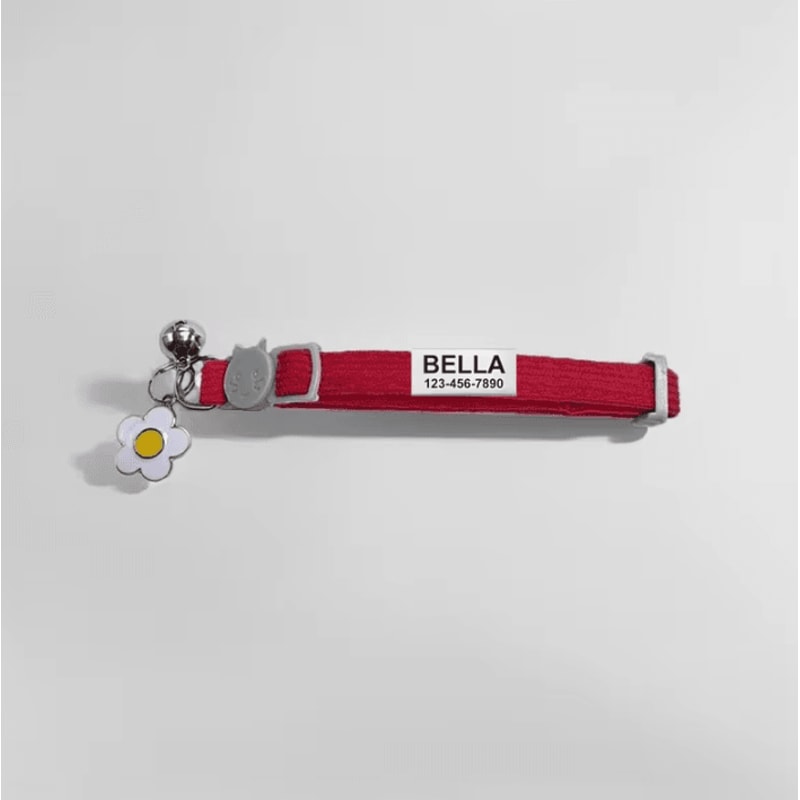 CozyCharm Personalized Corduroy Breakaway Cat Collar With Bell 2