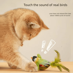 chirpybird interactive hanging cat teaser toy with catnip & feathers
