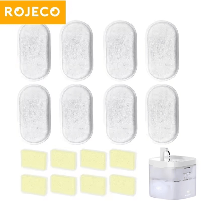 ROJECO Replacement Carbon Sponge Filters For Cat Water Fountain 0