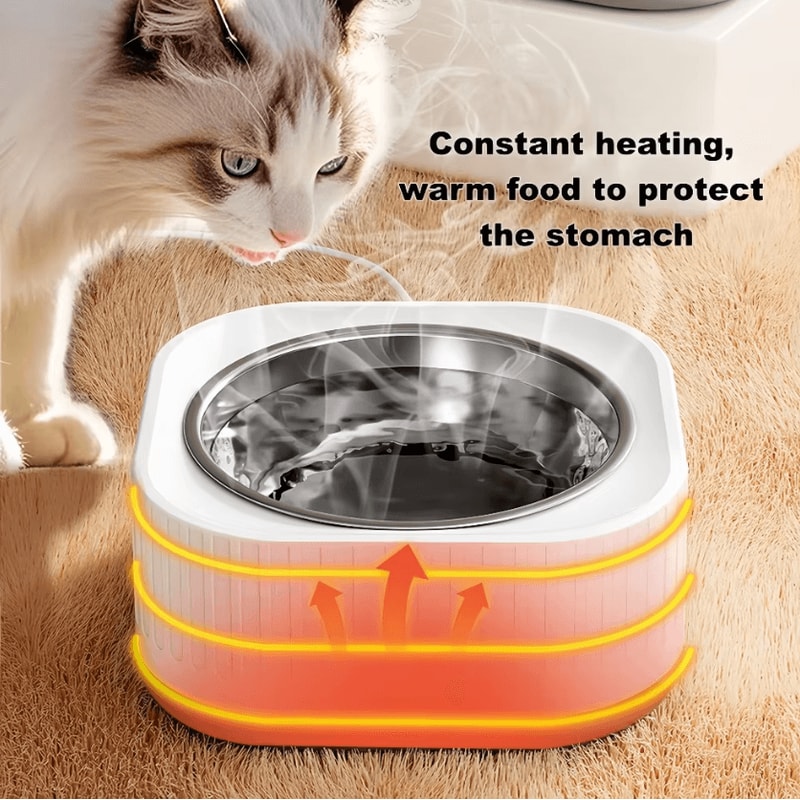 WarmSip ConstantTemperature Pet Heating Bowl For Cats Small Dogs 0