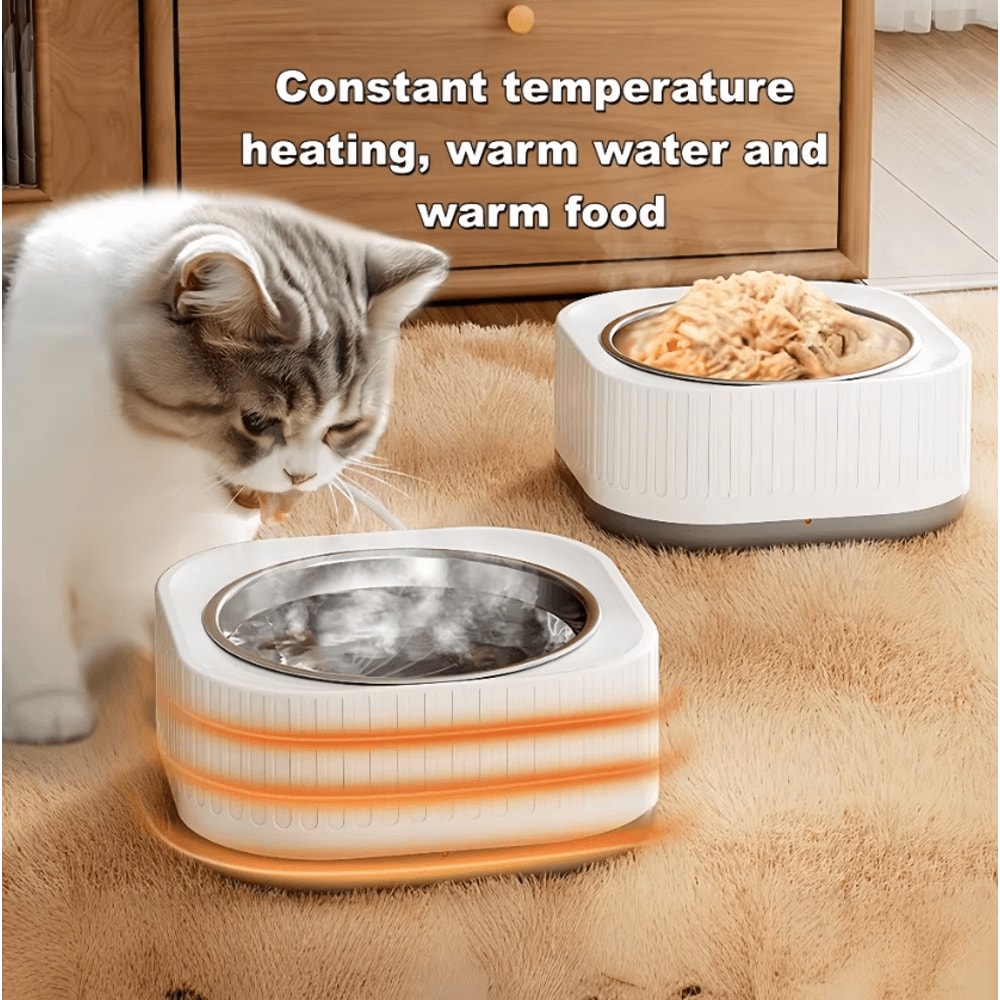 WarmSip ConstantTemperature Pet Heating Bowl For Cats Small Dogs 1