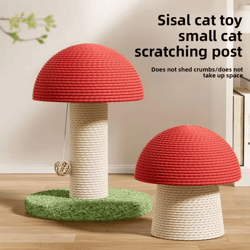 forestpaws mushroom & carrot cat scratching post toy with hemp rope
