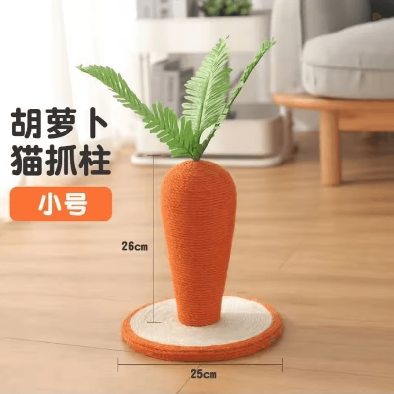 ForestPaws Mushroom Carrot Cat Scratching Post Toy With Hemp Rope 2