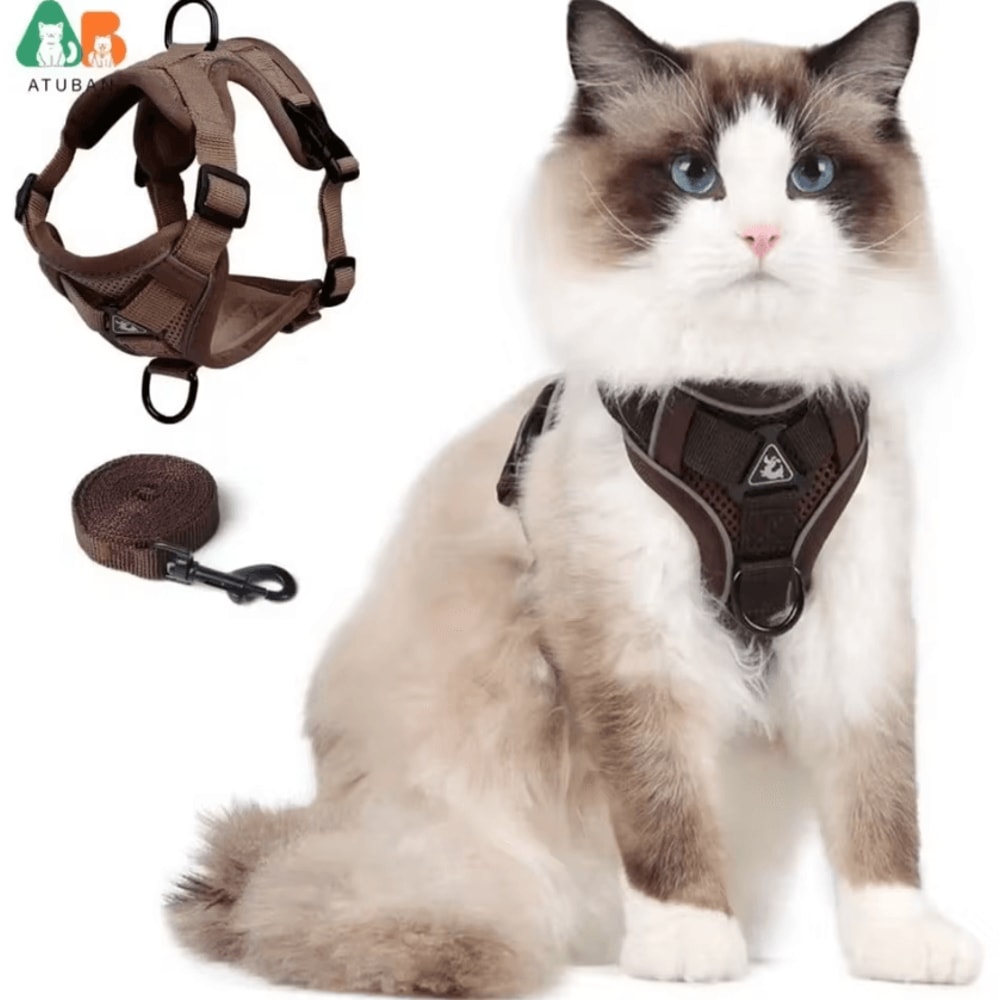 SafeStride Reflective Cat Harness Leash Set For Indoor Outdoor Adventures 0