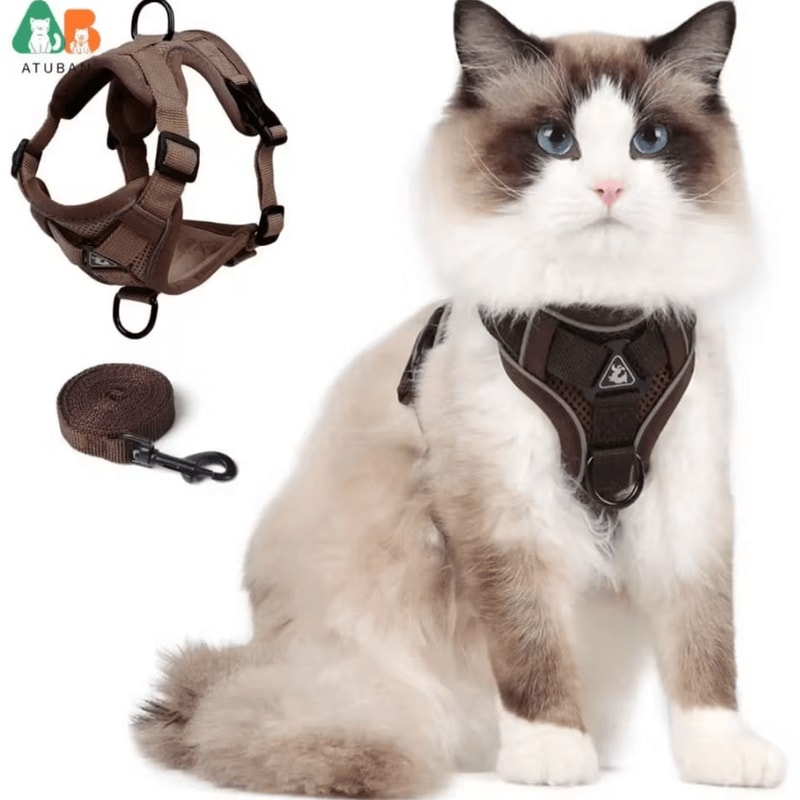 SafeStride Reflective Cat Harness Leash Set For Indoor Outdoor Adventures 0