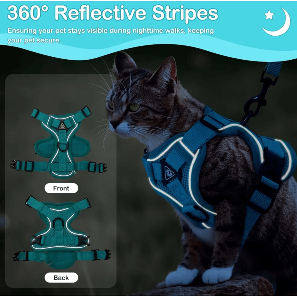 SafeStride Reflective Cat Harness Leash Set For Indoor Outdoor Adventures 2