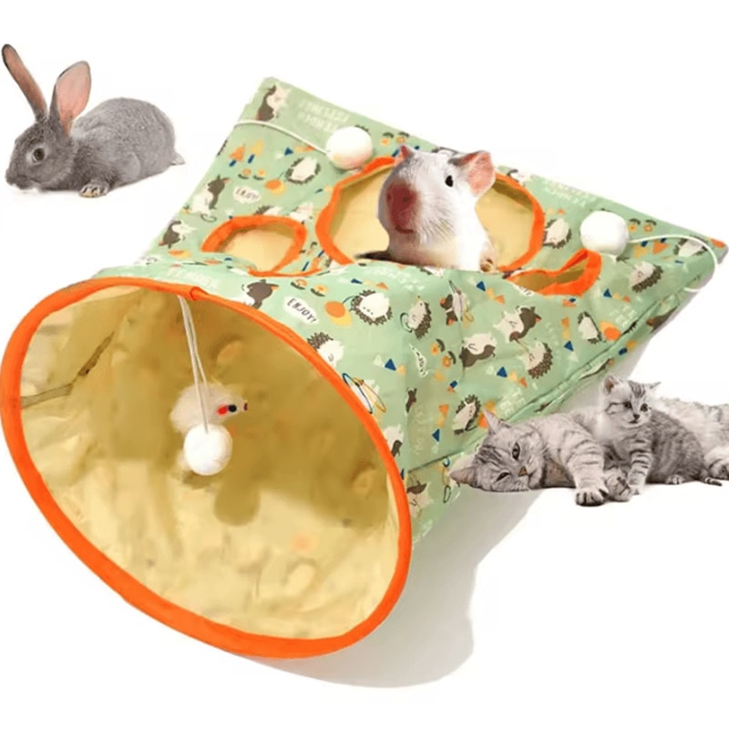 CrinkleRoll Foldable Interactive Cat Tunnel Toy With Noisy Paper Rolling Fun 1