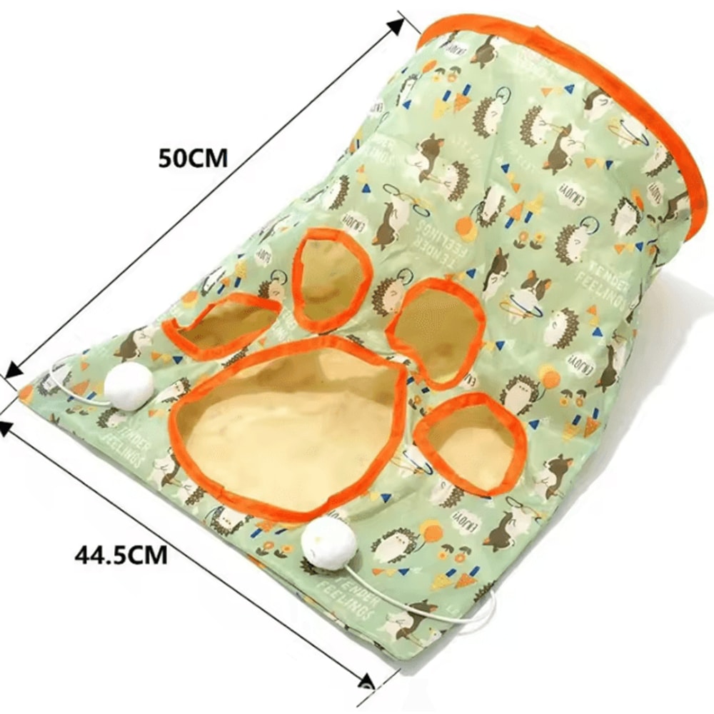 CrinkleRoll Foldable Interactive Cat Tunnel Toy With Noisy Paper Rolling Fun 3