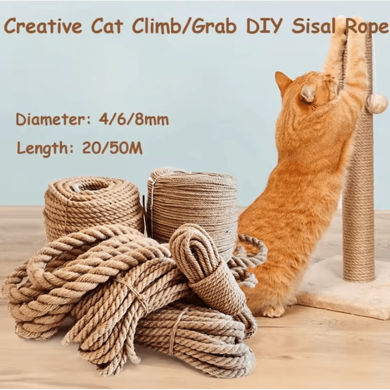 ClawCraft Natural Sisal Rope For DIY Cat Scratching Posts Climbing Frames 0