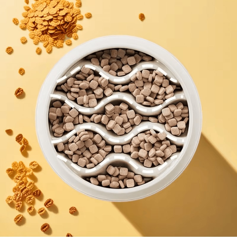 SlowPaws AntiSplash Slow Feeder Cat Bowl Set For Healthier Eating 1