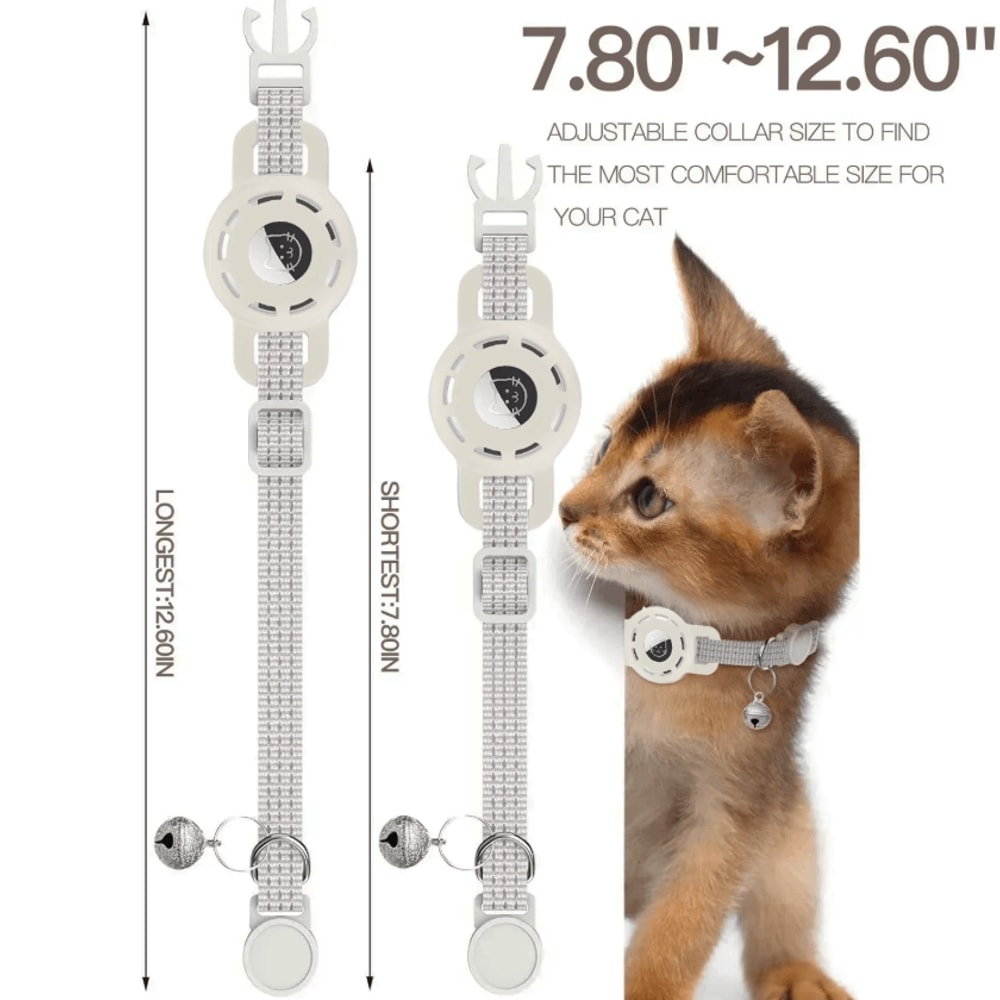 TrackSafe AirTag Cat Collar With Reflective Breakaway Design Bell 2