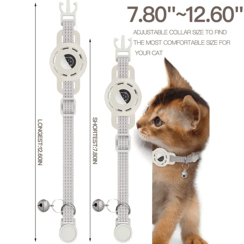 TrackSafe AirTag Cat Collar With Reflective Breakaway Design Bell 2