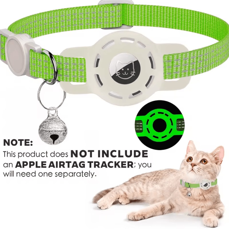 TrackSafe AirTag Cat Collar With Reflective Breakaway Design Bell 10