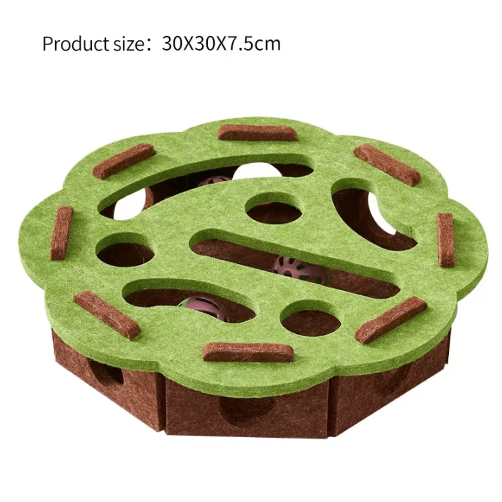 MazePaws Interactive Felt Cat Puzzle Box With Bell Ball Toy 2