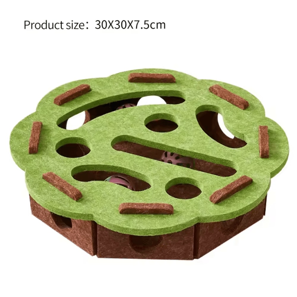 MazePaws Interactive Felt Cat Puzzle Box With Bell Ball Toy 4