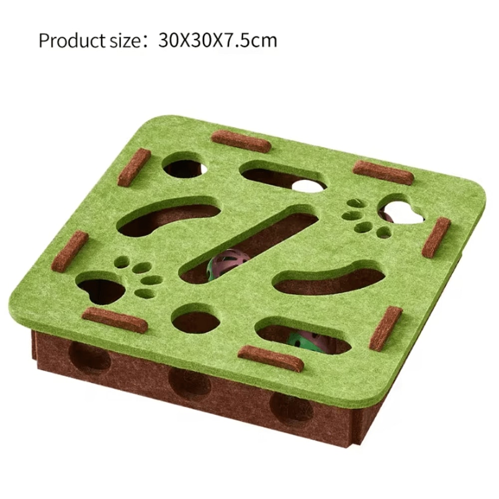 MazePaws Interactive Felt Cat Puzzle Box With Bell Ball Toy 5