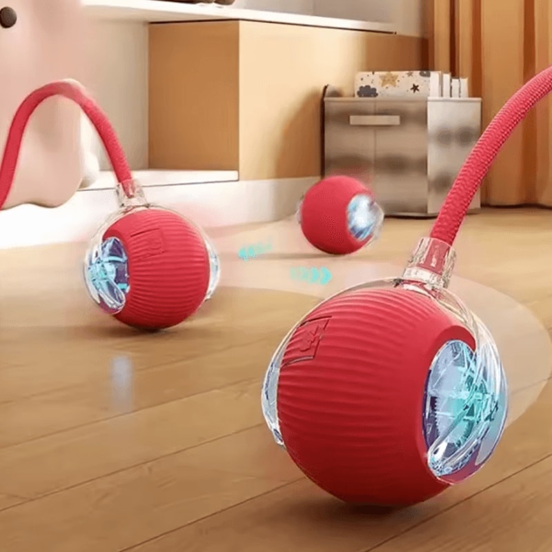 SmartTail Automatic Rolling Cat Ball Toy With Interactive Moving Tail 0