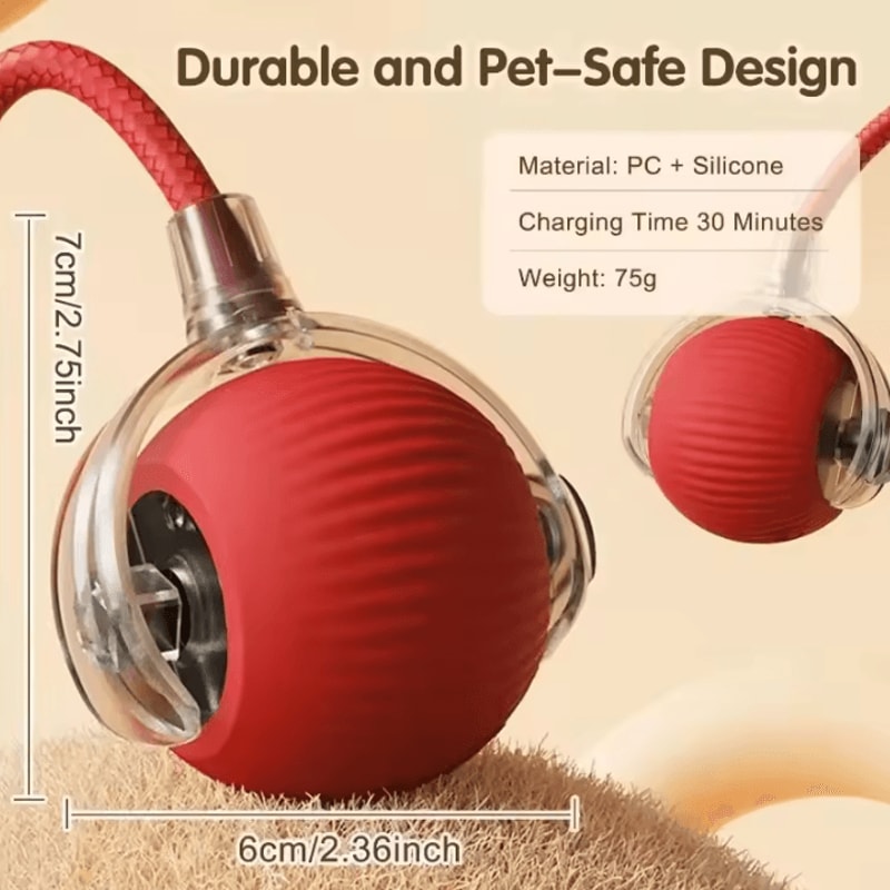 SmartTail Automatic Rolling Cat Ball Toy With Interactive Moving Tail 1