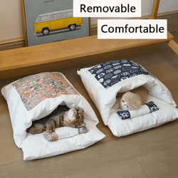 cozynest kawaii removable cat bed house for cats & small dogs