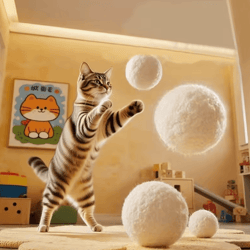 quietpounce silent wool ball cat toy for chasing & chewing fun