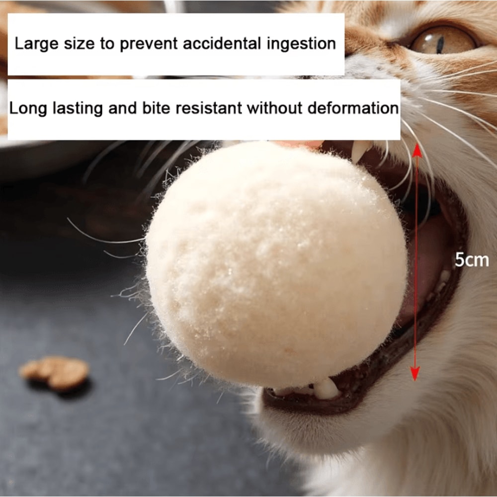 QuietPounce Silent Wool Ball Cat Toy For Chasing Chewing Fun 1