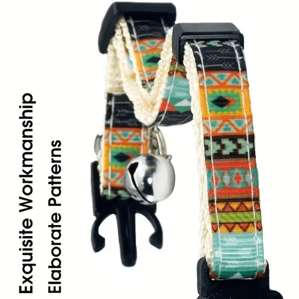 BohoCharm Personalized Breakaway Cat Collar With Bell Custom ID Tag 1