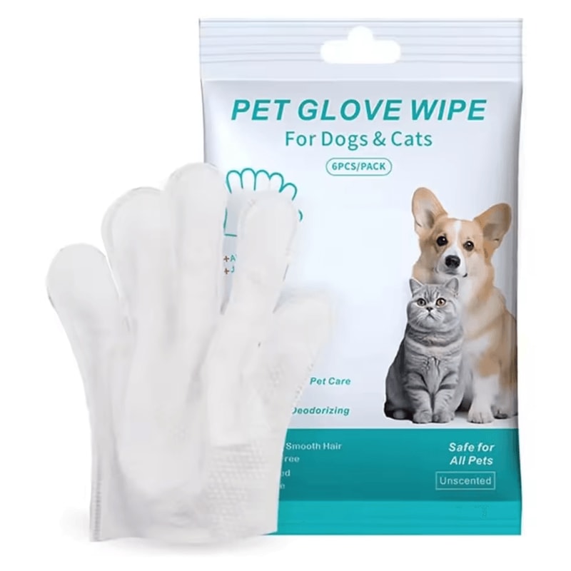 FreshPaws Extra Thick Pet Cleaning Wipes Gloves For Cats Dogs 0