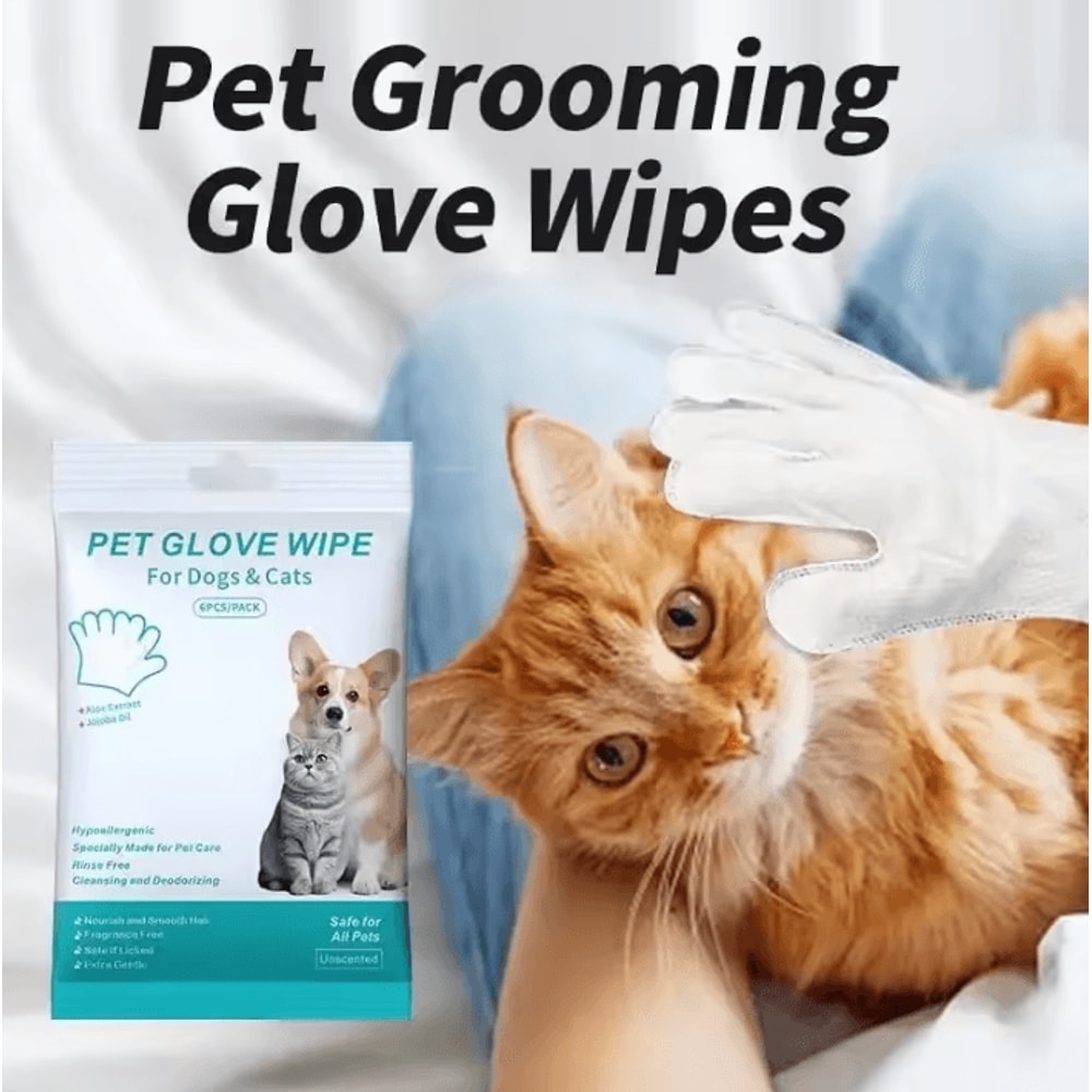 FreshPaws Extra Thick Pet Cleaning Wipes Gloves For Cats Dogs 1