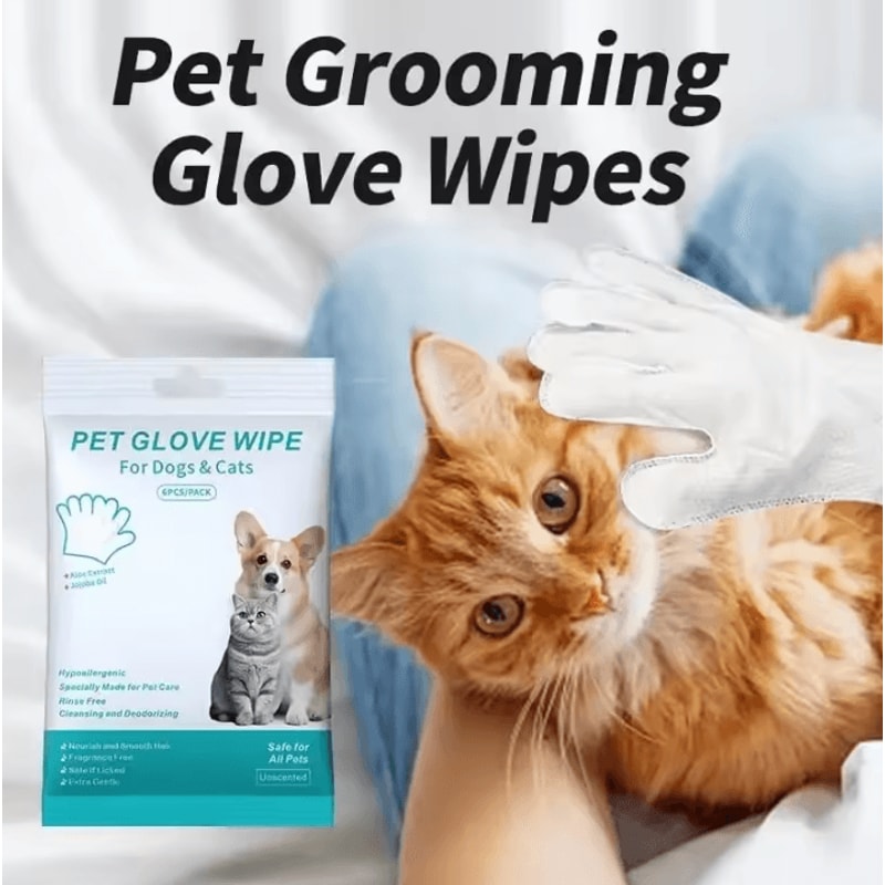 FreshPaws Extra Thick Pet Cleaning Wipes Gloves For Cats Dogs 1