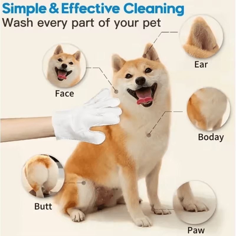 FreshPaws Extra Thick Pet Cleaning Wipes Gloves For Cats Dogs 4