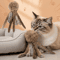 Fluffy Bunny Fur Cat Kicker Toy Interactive Plush Hunting Toy For Indoor Cats 0