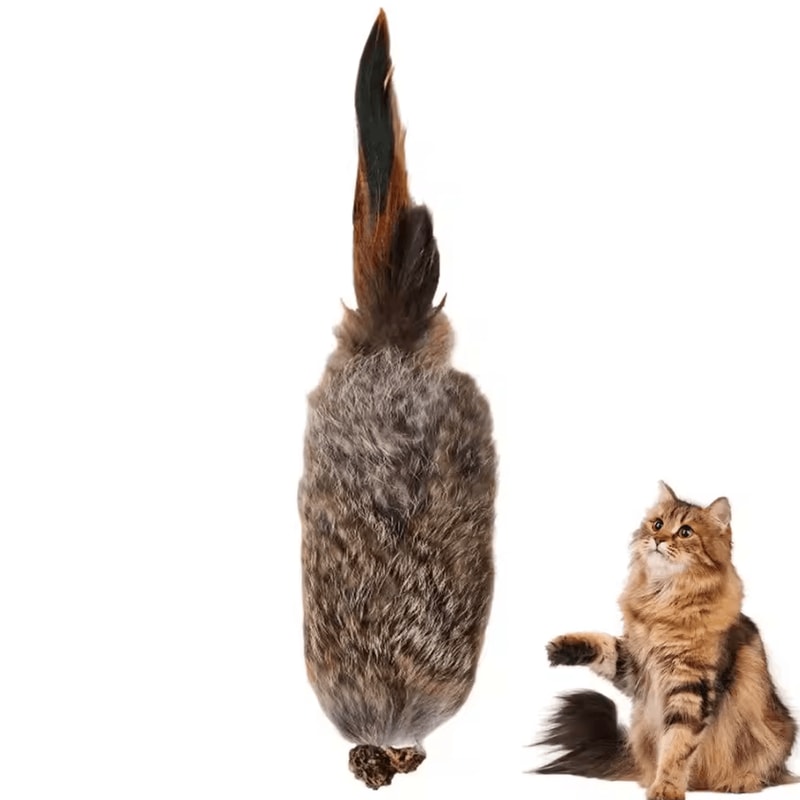 Fluffy Bunny Fur Cat Kicker Toy Interactive Plush Hunting Toy For Indoor Cats 3