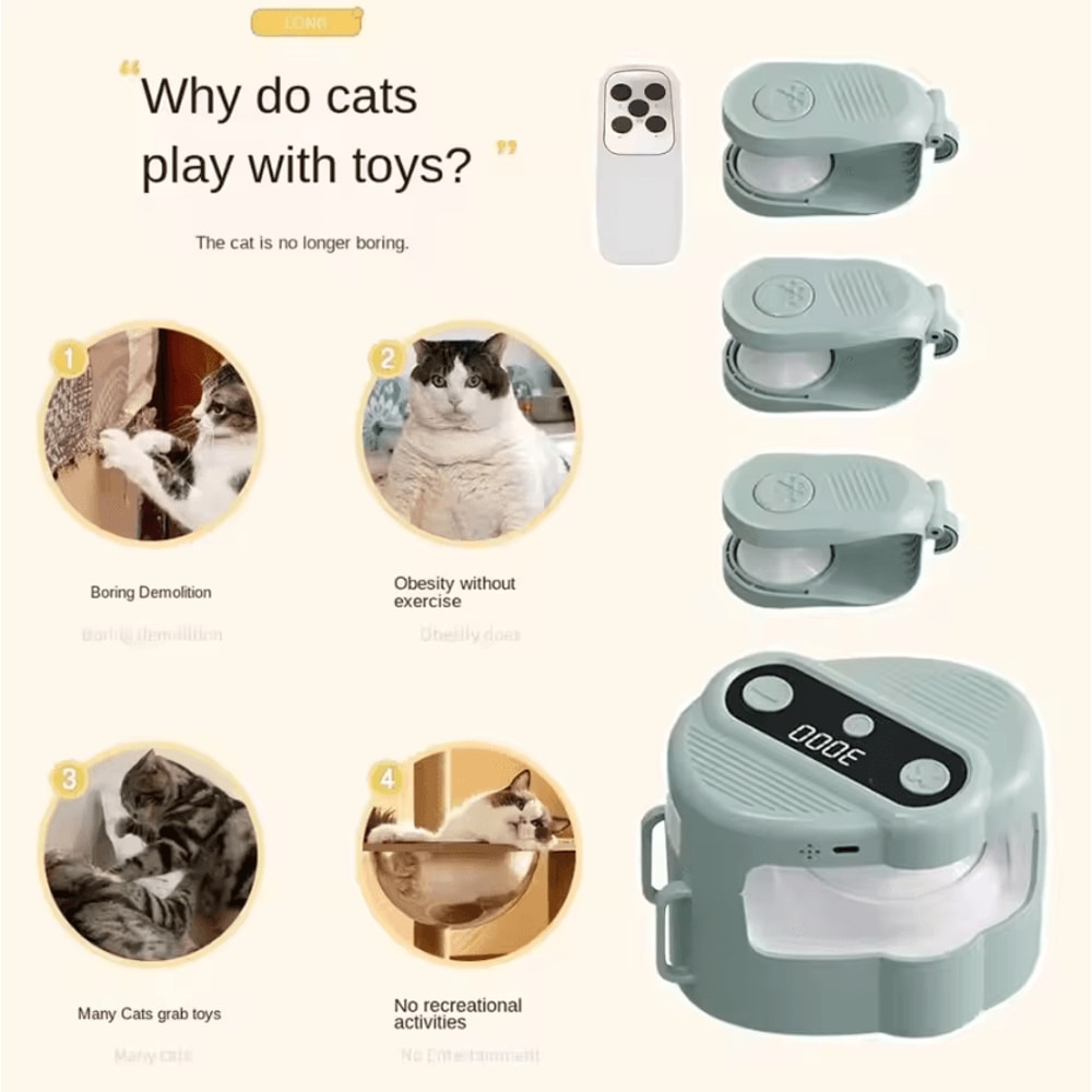 SmartBird Automatic Cat Chaser Toy Remote Control Interactive Hunting Teaser For Indoor Cats 1