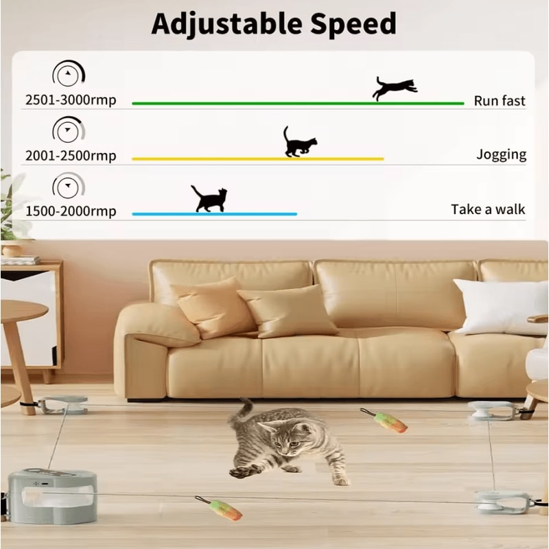 SmartBird Automatic Cat Chaser Toy Remote Control Interactive Hunting Teaser For Indoor Cats 2