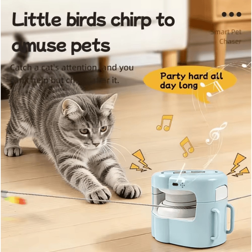 SmartBird Automatic Cat Chaser Toy Remote Control Interactive Hunting Teaser For Indoor Cats 3