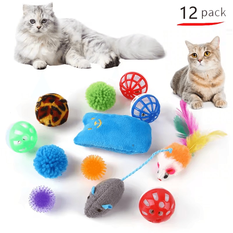 Ultimate Kitten Play Pack Interactive Cat Toy Variety Set With Wand Sisal Mouse Bell Balls 0