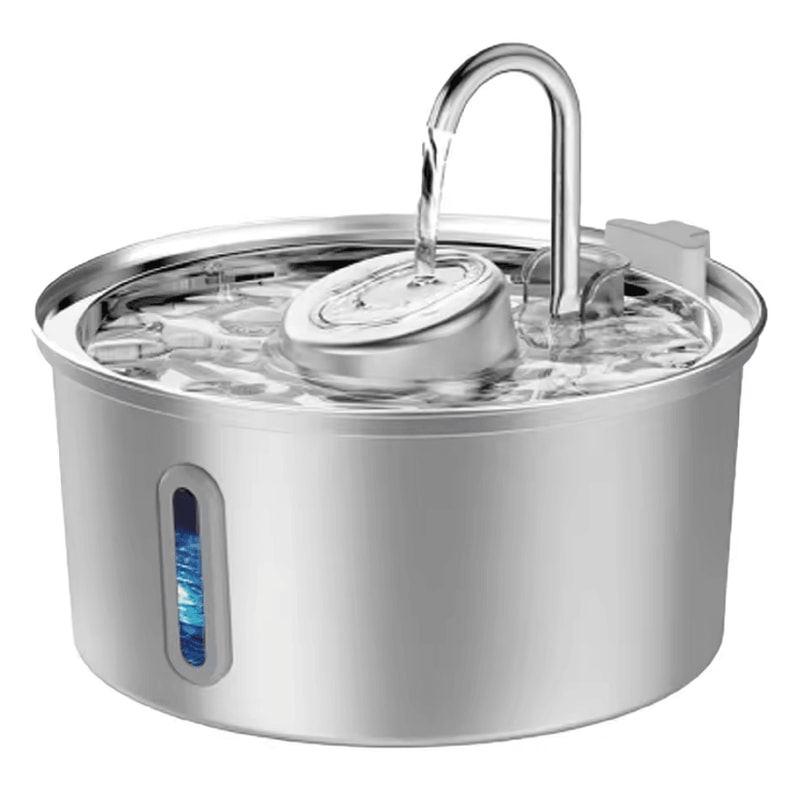 PureFlow 32L Stainless Steel Pet Water Fountain Automatic Filtered Drinking Station For Cats Dogs 0