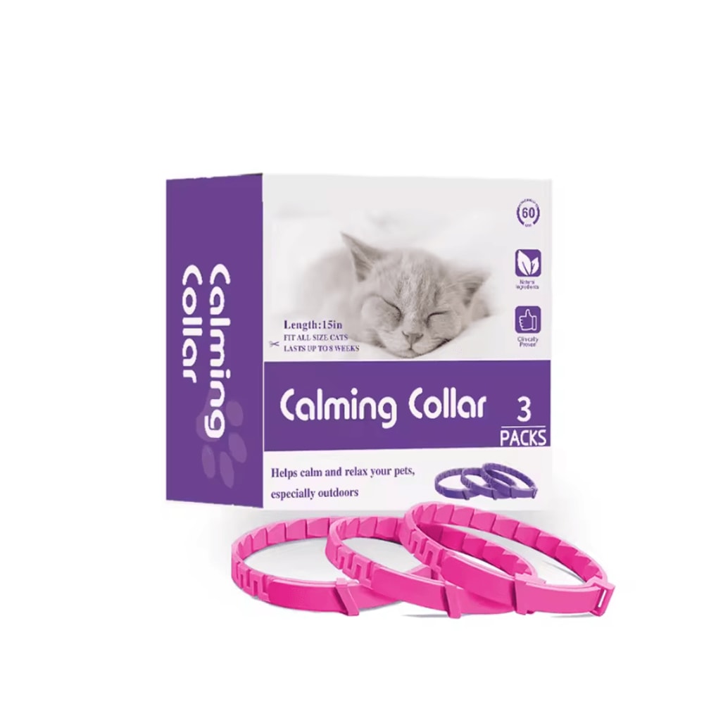 CalmPaws 3Pack Cat Pheromone Collars Adjustable Anxiety Relief Collar For StressFree Comfort 3