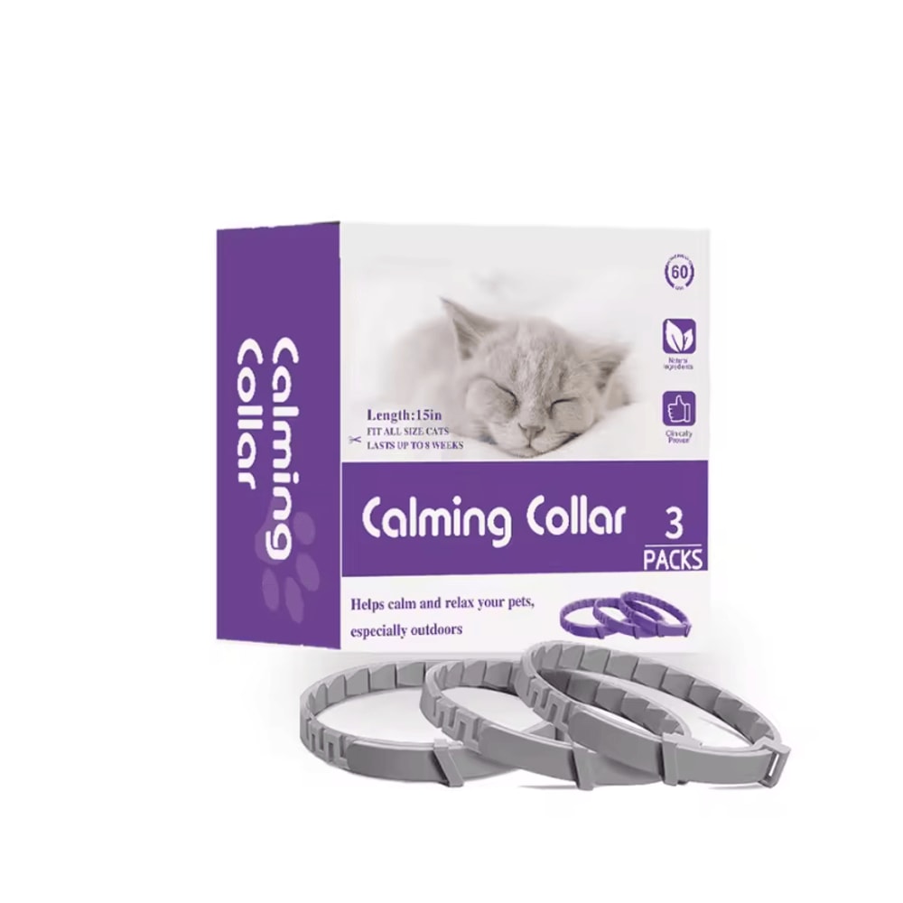CalmPaws 3Pack Cat Pheromone Collars Adjustable Anxiety Relief Collar For StressFree Comfort 5