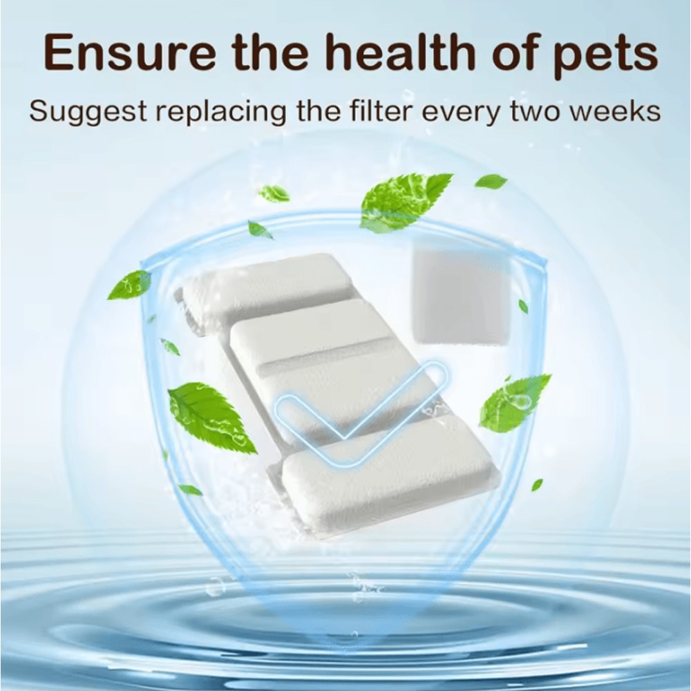 PureFlow Fountain Filter Replacement Set 8 Water Filters 4 Pump Sponges For TY09TY10 Pet Fountain 2