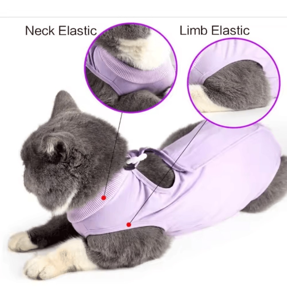 ComfortCare Cat Recovery Suit Soft AntiLicking PostSurgery Recovery Jumpsuit 1