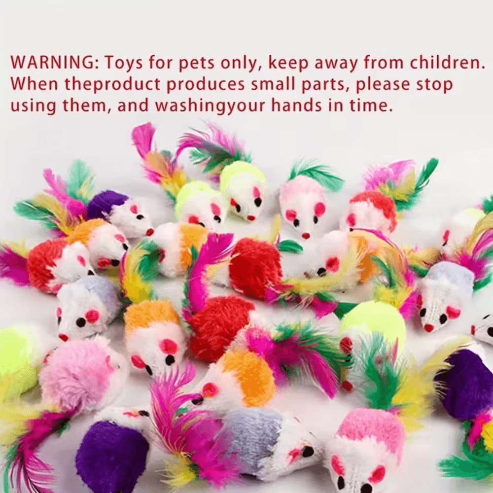 FeatherMouse Mini Cat Toy Set Colorful Interactive Hunting Toys For Kittens Cats 1