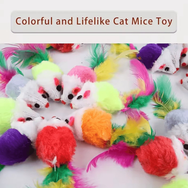 FeatherMouse Mini Cat Toy Set Colorful Interactive Hunting Toys For Kittens Cats 2