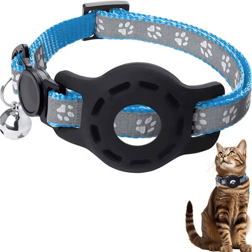 SafeTrack AirTag Cat Collar Adjustable AntiLost Collar With Secure AirTag Holder Bell 5